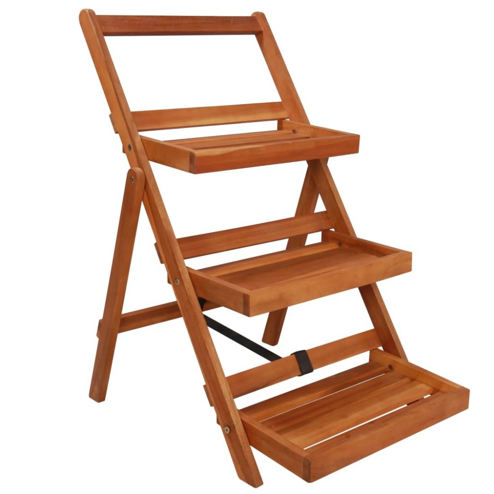 3-Tier Plant Stand 50x63x80 cm Solid Acacia Wood