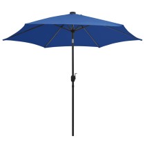 Sonnenschirm mit LED-Leuchten Alu-Mast 300 cm Terracotta-Rot