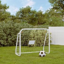 Fußballtor mit Netz Weiß 366x122x182 cm Stahl