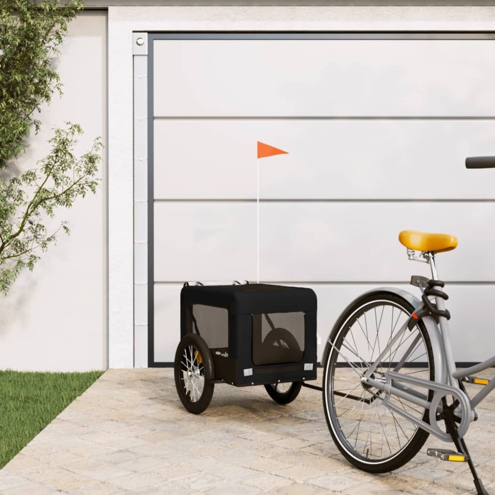 Pet Bike Trailer Green and Black Oxford Fabric and Iron
