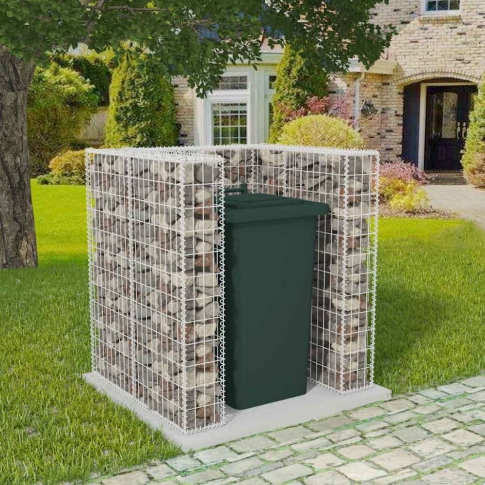 Gabion Triple Wheelie Bin Surround Steel 250x100x120 cm