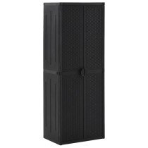 Garden Storage Cabinet Grey 65x45x88 cm PP Rattan