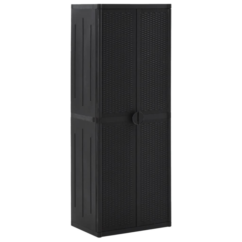 Garden Storage Cabinet Grey 65x45x88 cm PP Rattan