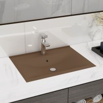 Luxury Basin with Faucet Hole Matt Light Green 60x46 cm Ceramic