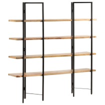 3-Tier Bookcase 160x31x80 cm Solid Mango Wood