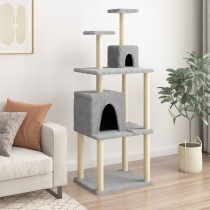 Cat Tree with Sisal Scratching Posts Cream 167 cm