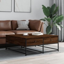 Coffee Table Brown Oak 80x80x40 cm Engineered Wood