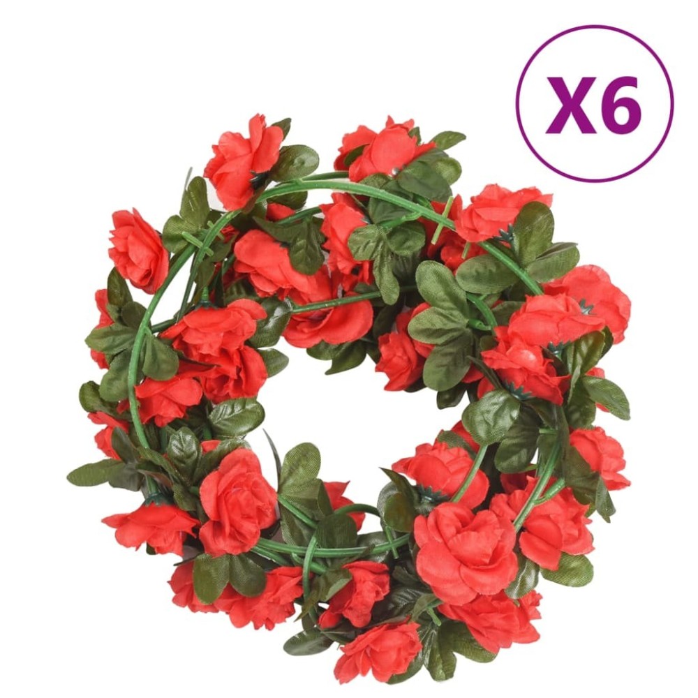 Artificial Flower Garlands 6 pcs Rose 240 cm