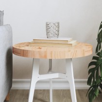 Table Top Round Black Ã˜90x3 cm Solid Wood Pine