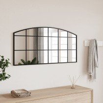 Wandspiegel Schwarz 100x60 cm Gewölbt Eisen