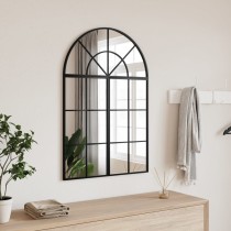 Wall Mirror Black 80x40 cm Arch Iron