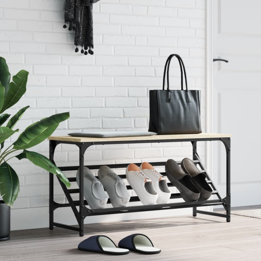 Shoe Rack Sonoma Oak 90x30x85 cm Engineered Wood