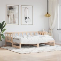 Daybed with Trundle White 80x200 cm Solid Wood Pine