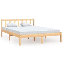 Bed Frame Solid Wood Pine 135x190 cm Double