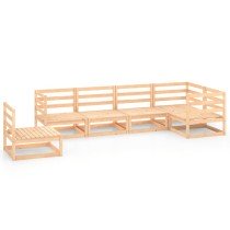 6-tlg. Garten-Lounge-Set Honigbraun Massivholz Kiefer