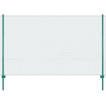 Wire Mesh Fence with Posts Steel 25x0.75 m Green
