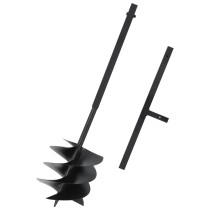 Ground Drill with Handle Auger Bit 80 mm Double Spirals Steel Black