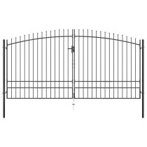 Double Door Fence Gate with Spear Top 400x175 cm