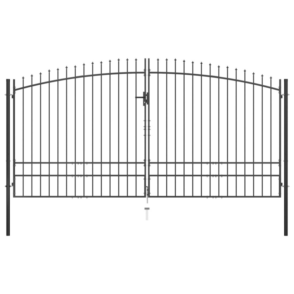 Double Door Fence Gate with Spear Top 400x175 cm