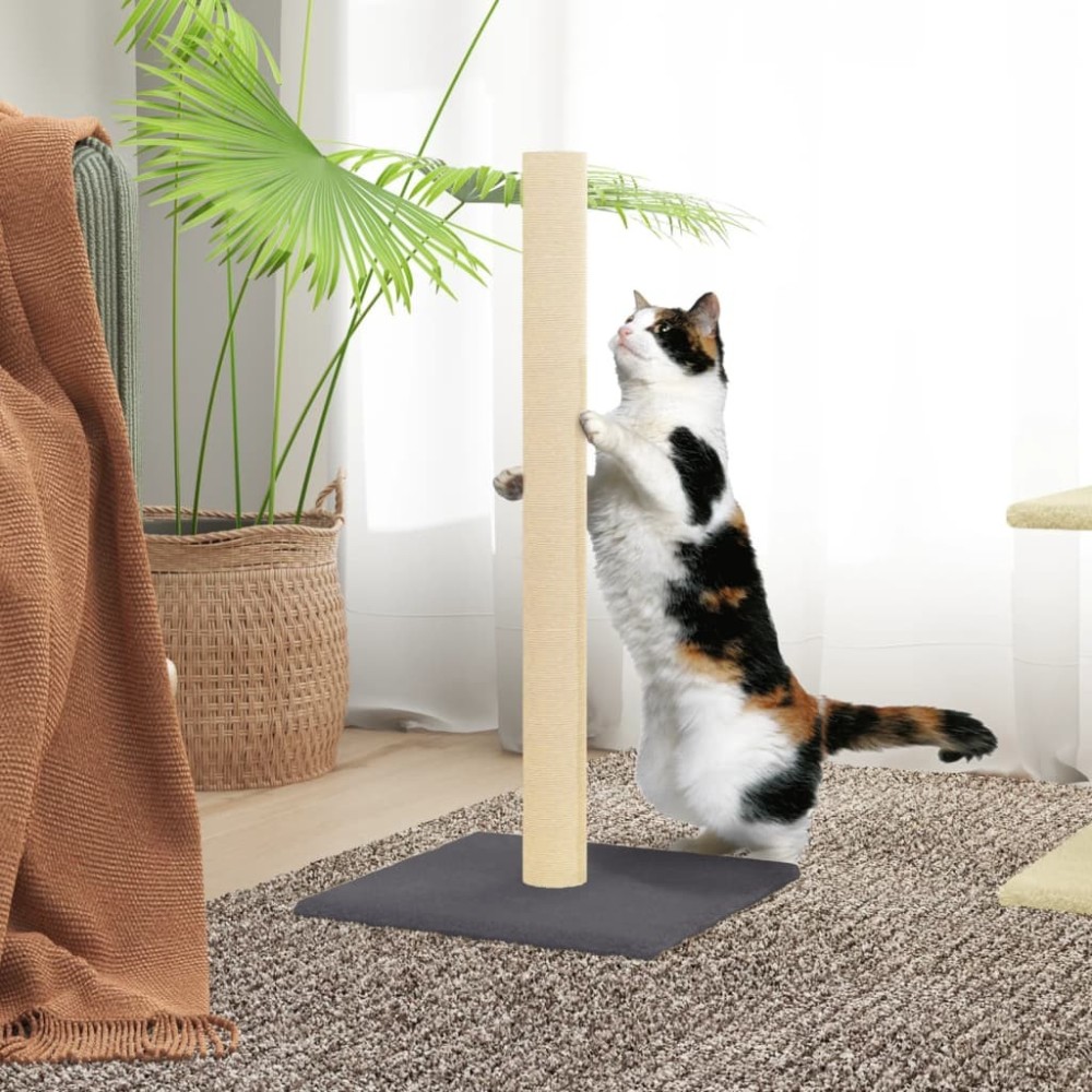 Cat Scratching Post Light Grey 35x35x70 cm