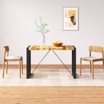Dining Table 220x100x75 cm Solid Rough Mango Wood
