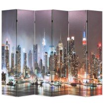 Folding Room Divider 228x170 cm New York by Night