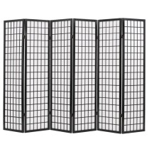 Folding 3-Panel Room Divider Japanese Style 120x170 cm Black