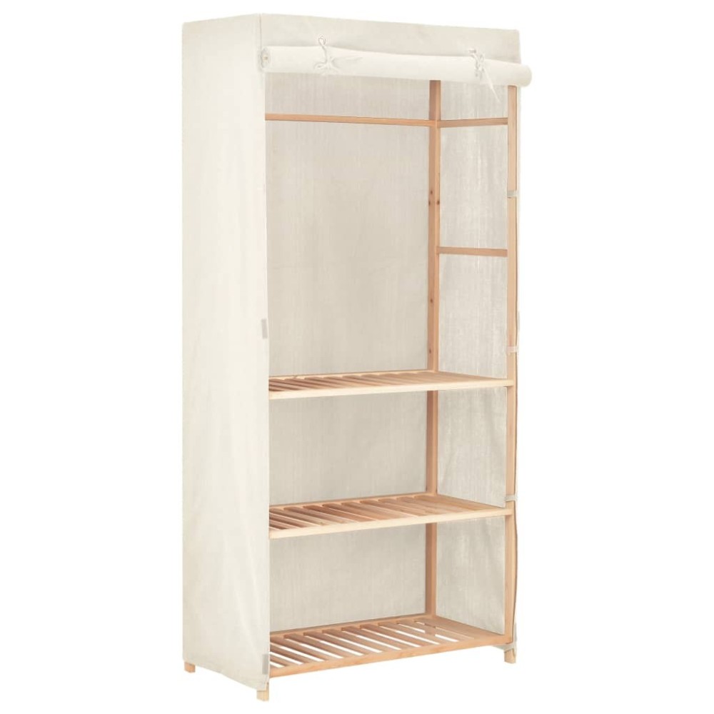 3-stufiger Kleiderschrank Grau 79 x 40 x 170 cm Stoff