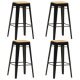 Bar Stools 4 pcs White Solid Mango Wood