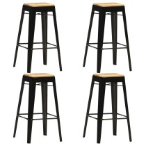 Bar Stools 4 pcs White Solid Mango Wood