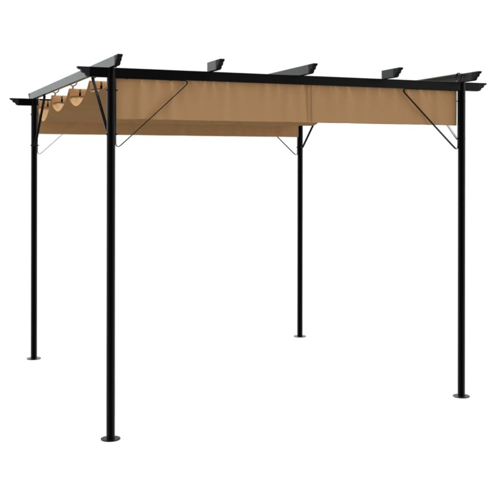 Pergola with Retractable Roof Anthracite 3x3 m Steel 180 g/m