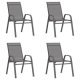 Stackable Garden Chairs 2 pcs Brown Textilene Fabric