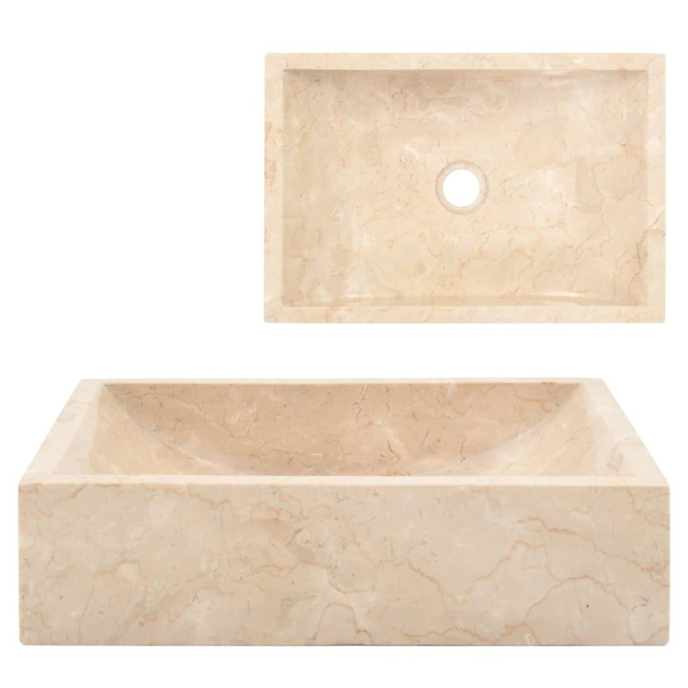 Waschbecken 45x30x12 cm Marmor Hochglanz-Grau
