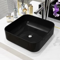 Basin Ceramic Square Black 38x38x13.5 cm