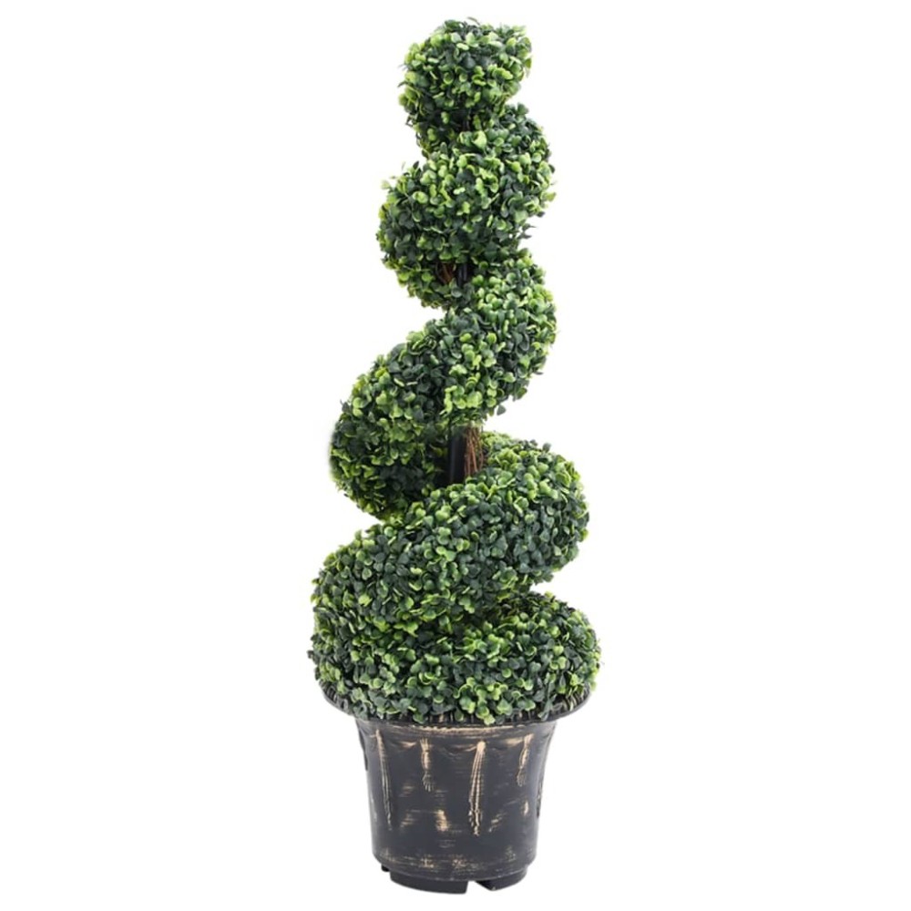 Artificial Boxwood Spiral Plant with Pot Green 89 cm