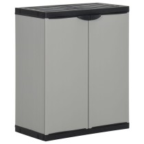 Garden Waste Cabinet Grey and Black 68x40x85 cm PP