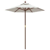 Garden Parasol with Wooden Pole Sand 196x231 cm