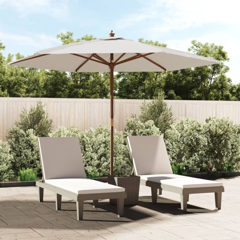 Garden Parasol with Wooden Pole Anthracite 299x240 cm