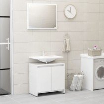 Bathroom Furniture Set White and Sonoma Oak Engineered Wood