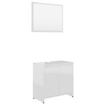 Bathroom Furniture Set White and Sonoma Oak Engineered Wood