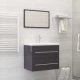 2 Piece Bathroom Furniture Set White and Sonoma Oak Engineered Wood