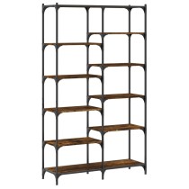 Bookshelf Smoked Oak 100x32x170 cm Engineered Wood and Iron