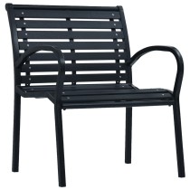 Garden Chairs 2 pcs Black Steel and WPC