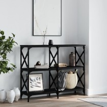 Console Table Black 200x28x80.5 cm Engineered Wood