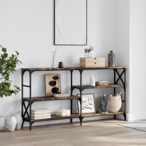 Console Table Smoked Oak 180x29x76.5 cm Engineered Wood