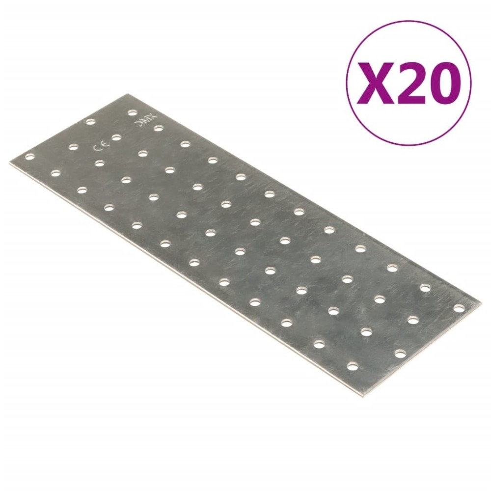 Perforated Plates 20 pcs 2 mm 300x120 mm Galvanised Steel