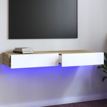 TV Cabinets with LED Lights 2 pcs White 60x35x15.5 cm