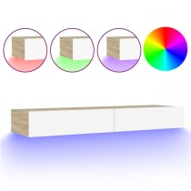 TV Cabinets with LED Lights 2 pcs White 60x35x15.5 cm