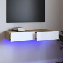 TV-Schränke mit LED-Leuchten 2 Stk. Räuchereiche 60x35x15,5 cm