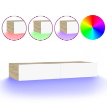 TV Cabinets with LED Lights 2 pcs White 60x35x15.5 cm